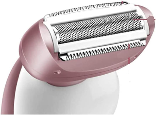 Bikini Trimmer for Women Wet or Dry, Rechargeable Painless Ladies Body Hair Trimmer Remover, Detachable Head (Pink Blade Head)
