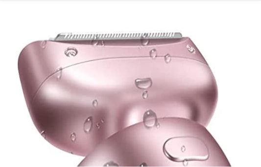 Bikini Trimmer for Women Wet or Dry, Rechargeable Painless Ladies Body Hair Trimmer Remover, Detachable Head (Pink Blade Head)